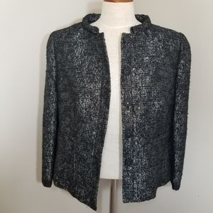 Jones NY Black Silver Career Blazer Jacket